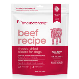 smallbatchdog beef recipe - FREEZE DRIED sliders for dogs