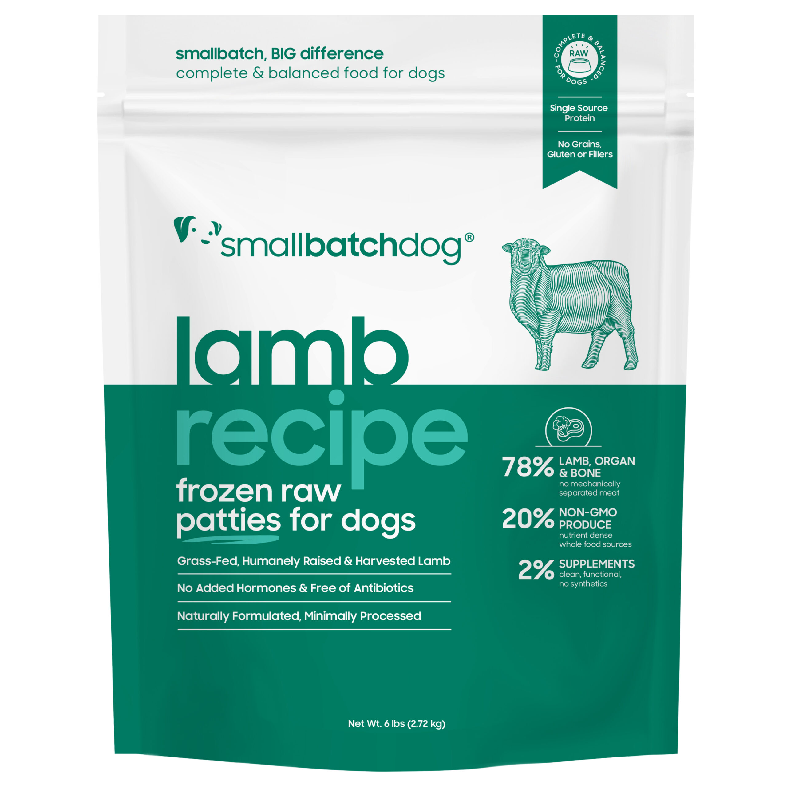 smallbatchdog lamb recipe - FROZEN RAW patties & sliders for dogs