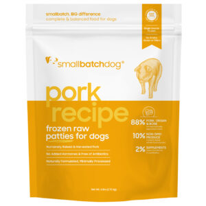 smallbatchdog pork recipe - FROZEN RAW patties & sliders for dogs