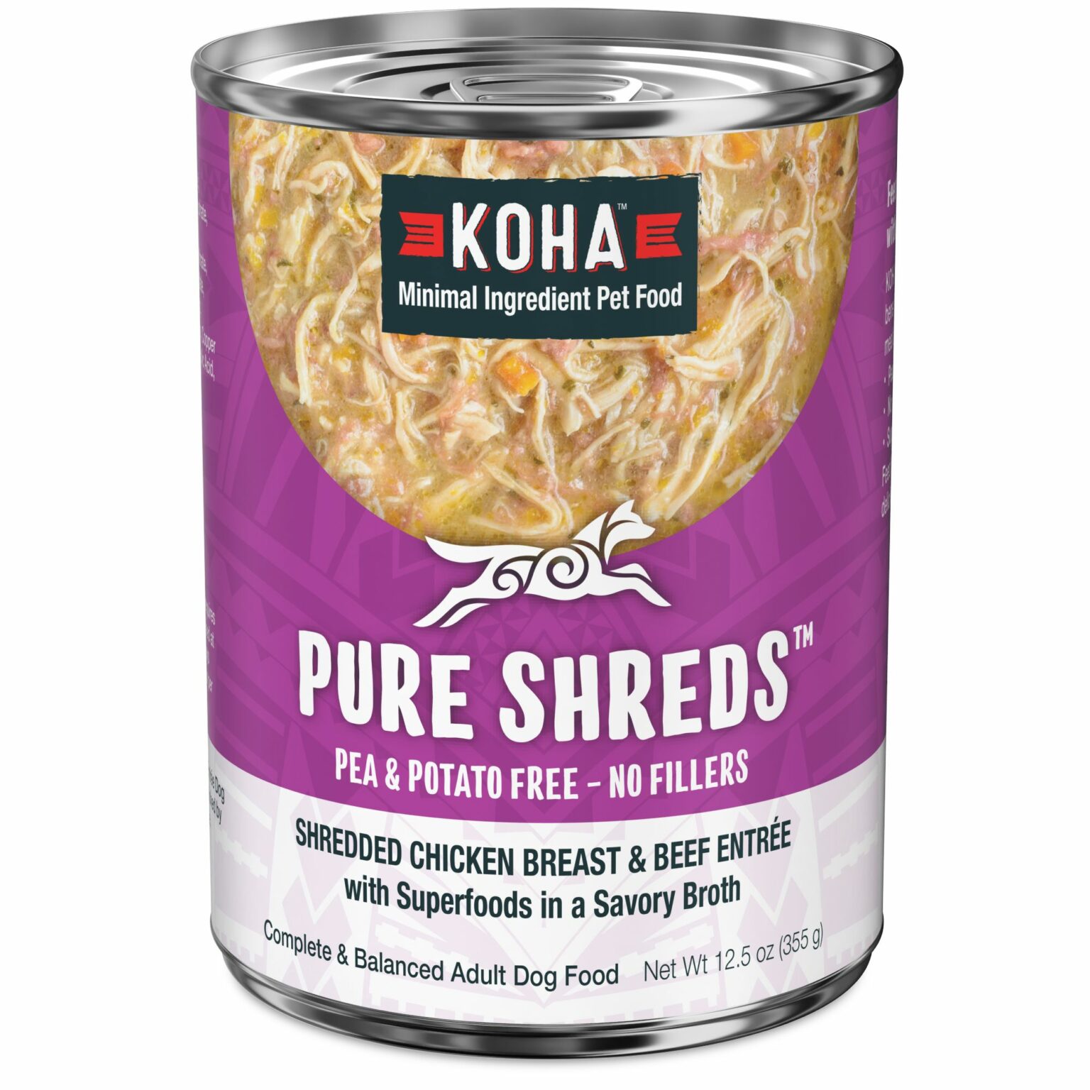 Koha Pure Shreds for dogs Shredded Chicken Breast & Beef Entree
