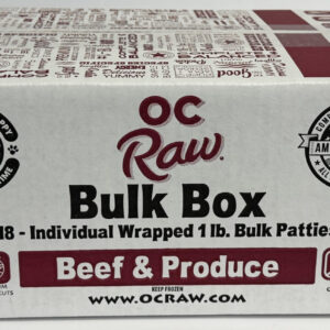 OC Raw Dog Beef & Produce patties 18lb bulk box