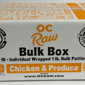 OC Raw Dog Chicken & Produce patties 18lb bulk box