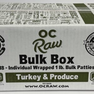 OC Raw Dog turkey & produce patties 18lb bulk