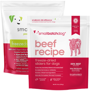 smallbatchdog beef recipe - FREEZE DRIED sliders for dogs