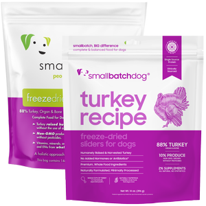 smallbatchdog turkey recipe - FREEZE DRIED sliders for dogs