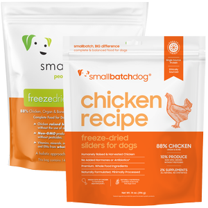 smallbatchdog chicken recipe - FREEZE DRIED sliders for dogs