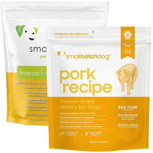 smallbatchdog pork recipe - FREEZE DRIED sliders for dogs