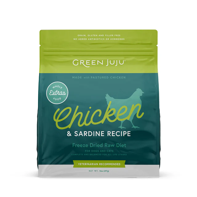 Green JuJu Extras Chicken + Sardine - Complete & Balanced Freeze-Dried Meal