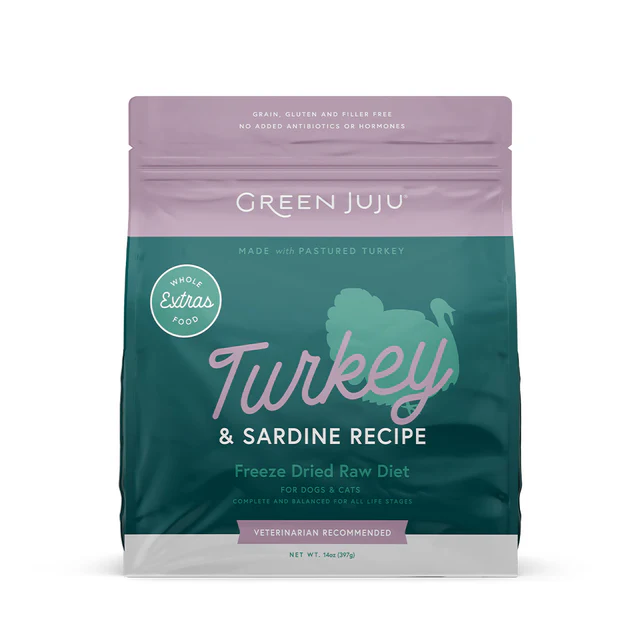 Green JuJu Extras Turkey + Sardine - Complete & Balanced Freeze-Dried Meal