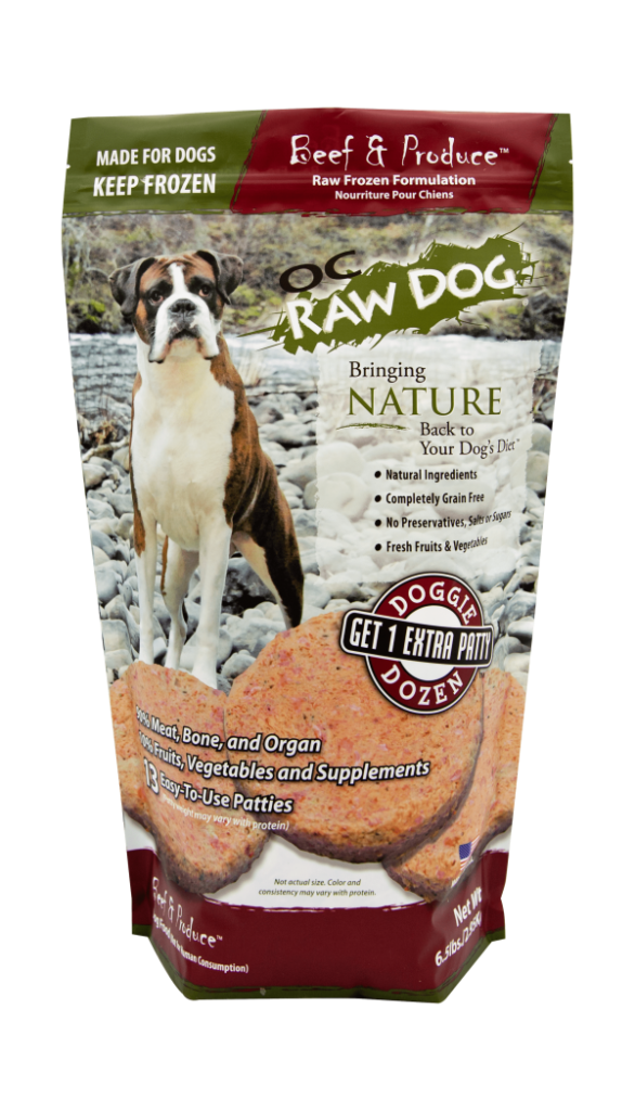 OC Raw Dog Beef & Produce patties White Rock Pet Food Delivery