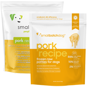 smallbatchdog pork recipe - FROZEN RAW patties & sliders for dogs