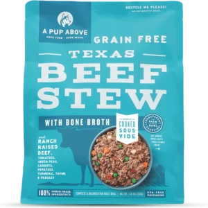 A Pup Above frozen gently cooked Texas Beef Stew for dogs