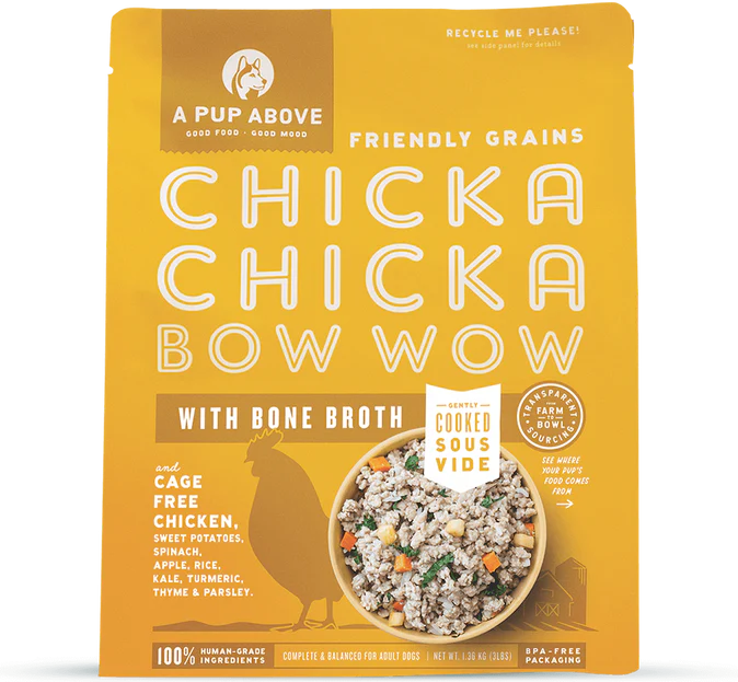 A Pup Above frozen gently cooked Chicka Chicka Bow Bow for dogs