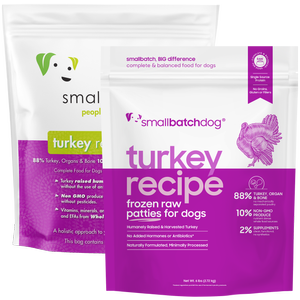 smallbatchdog turkey recipe - FROZEN RAW patties & sliders for dogs