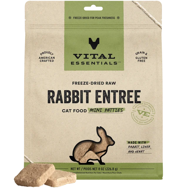 Vital Essentials freeze dried raw Rabbit for cats 15oz