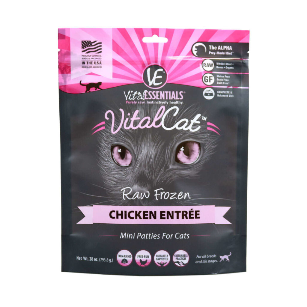 Vital Essentials Frozen Raw Grain Free Chicken Patties for cats White